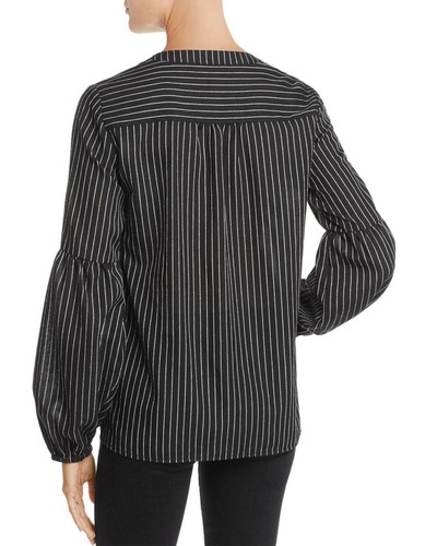 Prenda para mujer PAIGE negra Emilia a rayas manga campana talla grande - Imagen 2 de 6
