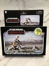 STAR WARS The Vintage Collection Speeder Bike, Scout Trooper & Grogu Mandalorian