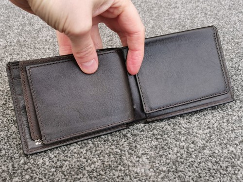 Italienische Ledertasche Geldbörse & Kreditkarten Organizer Abschnitt - Bild 5 von 12