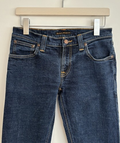 Nudie Jeans “tight Long John” Skinny Slim Jeans Twill Rinsed /Navy W30 L32 - Picture 3 of 14