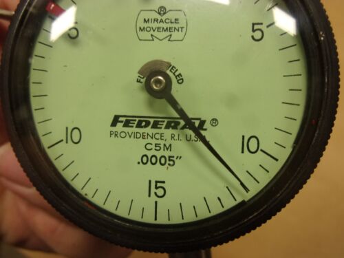 Federal No. Indicador de maquinista de prueba de dial C5M .0005" herramienta de torno de metal de molino EE. UU. - Imagen 9 de 10