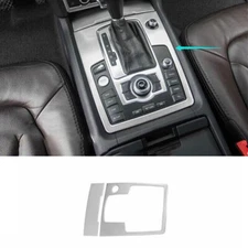 Fit For Audi Q7 2006-15 Silver Steel Inner Center Control Shift Panel Decor Trim
