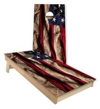 Tattered American Flag Cornhole Wrap