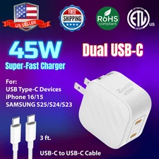 Ultra Fast Charger Compatible with iPhone 16/15, Galaxy S25/S24/S23, USB Type C