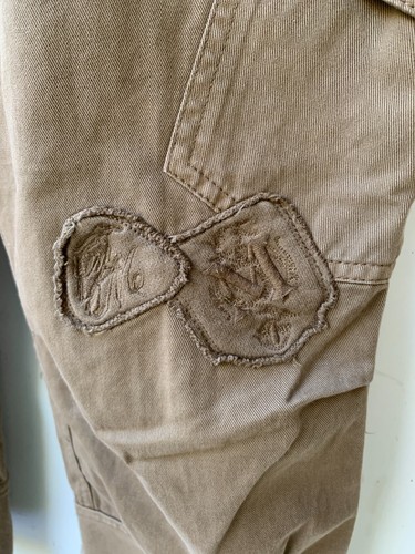 MNG MANGO Womens 90s Y2K 3/4 Length Khaki Cargo Pants Size Approx S Low Rise - Picture 2 of 12