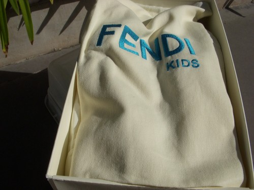 Fendi Tessuto Jacquard FF Napa Tabacco Nero Uni Youth Size 37 Insole 9 1/4 Long - Picture 5 of 21