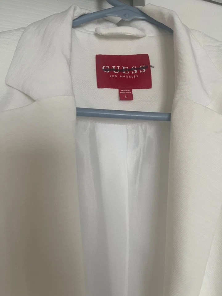 Guess Mujer Blazer Largo Blanco Grande, Mediano, Pequeño Foto 3 de 3