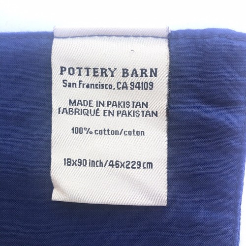 Pottery Barn Modern Polka Dot Table Runner Blue Denim White 17x88” Cotton - Picture 7 of 8
