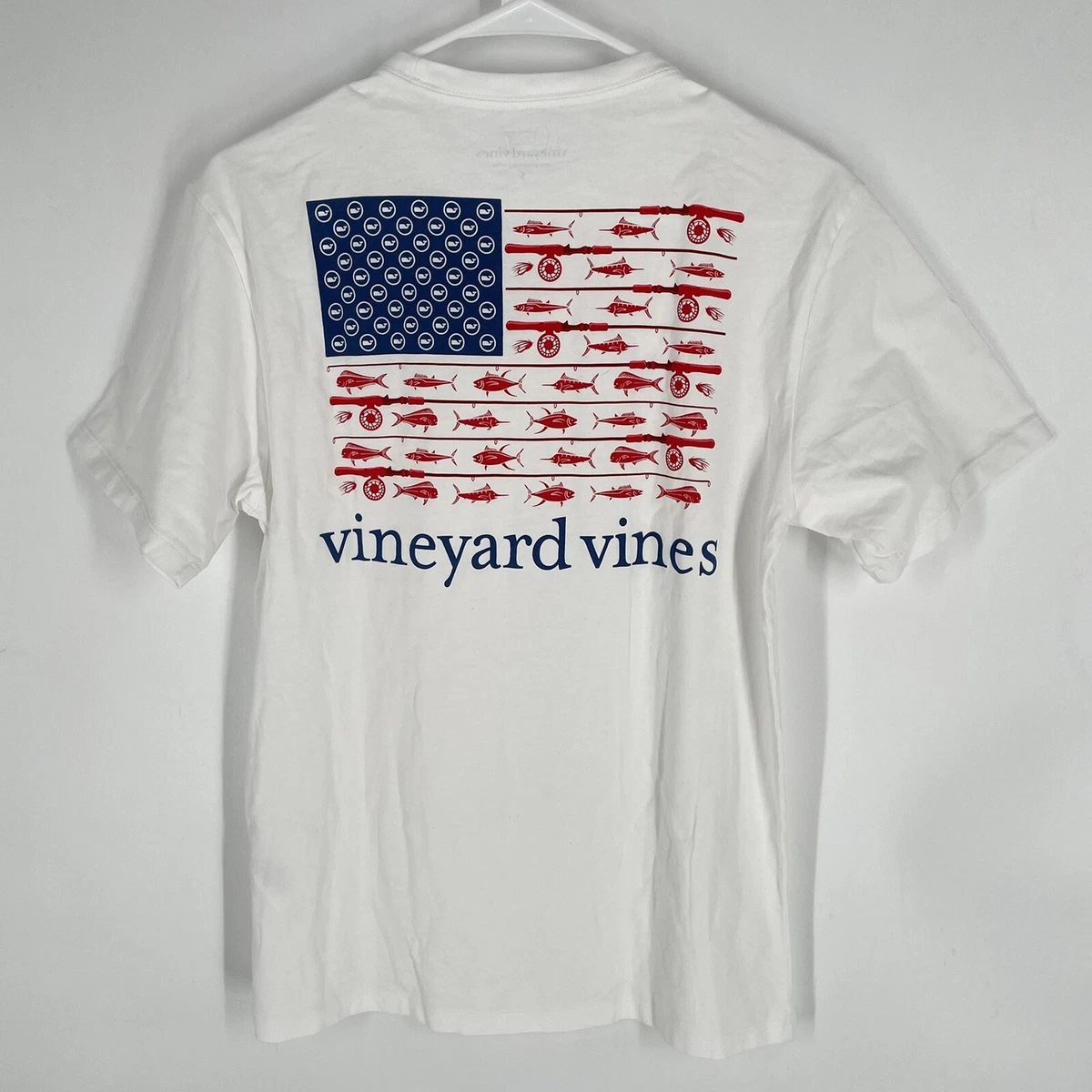Pantalon Vineyard Vines Garçon - Brodé "Flag Whale Club", Blanc, Taille 8, Neuf Avec étiquette