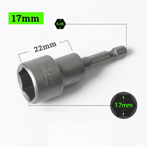 CRV Hex Nut With or No Magnetic Driver Socket Wrench 1/4" Impact Drill Bits 65mm - Picture 41 of 46