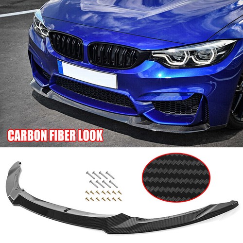 CS Style Carbon Look Front Bumper Lip Splitter For BMW F80 M3 F82 F83 M4 2015-20 - Imagen 1 de 10