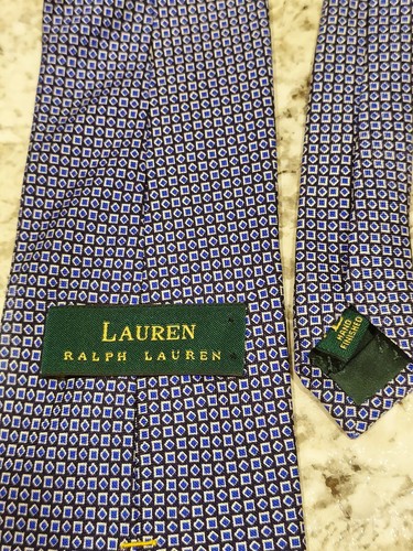 Lauren Ralph Lauren geometrische Seidenkrawatte für Herren schwarz/blau - Bild 3 von 5