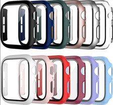 Tempered Glass cover For Apple Watch 8 44mm 40mm 42mm 38mm PC bumper Screen