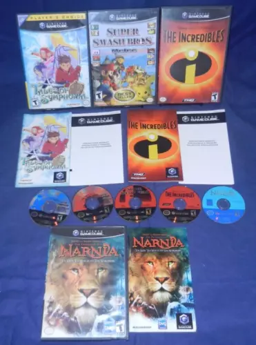 GameCube; Super Smash Bros. Melee, Tales of Symphonia, Incredibles, Narnia, VG
