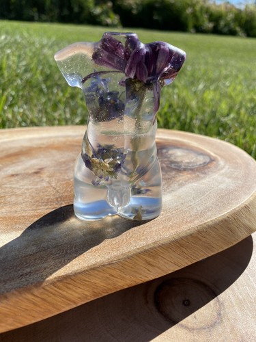 Male Bust Resin Statue With Dried Purple Sage And Flower Petals - Picture 7 of 11