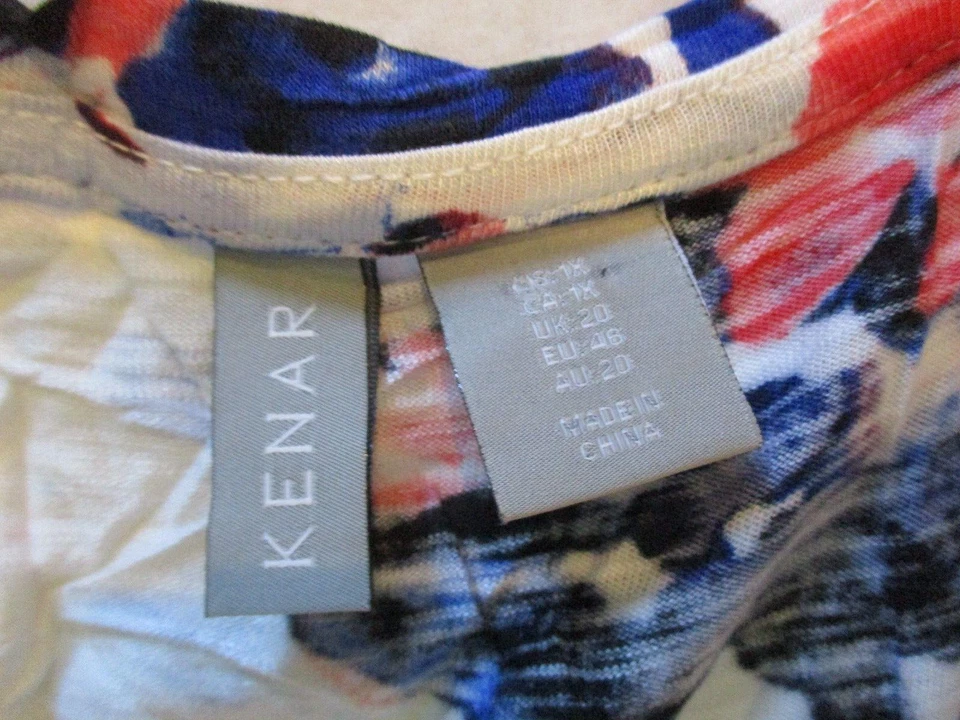 Womens kenar white floral tank top sz 1x - Изображение 2 из 4