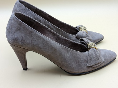 CHARLES JOURDAN Women's Mushroom Suede 3.5" Heel Pump Sz 9AA w Box Made in Paris - Picture 9 of 18