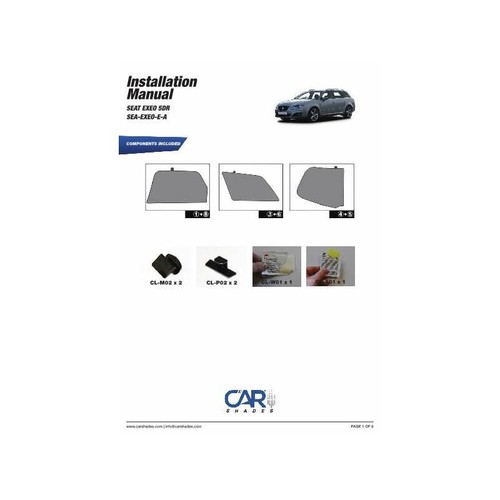 Protector solar para Seat Exeo ST Kombi año 09-14, cubiertas traseras + lunar trasero - Imagen 6 de 12