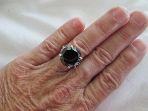 11.50ct REAL BLACK DIAMOND RING,CERTIFICATE,FREE DIA TESTER,Sz 5,6, 6.5,7,8,9,10 - Picture 5 of 12