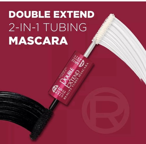 3 Stück SCHWARZ (570) L'Oreal Paris Double Extend Beauty Tubes Wimpernverlängerung Mascara - Bild 5 von 8