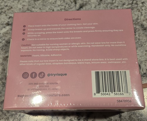 Adhesive Bra Inserts C Cup New Sealed - Picture 2 of 4