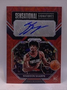2022 Prizm Shaedon Sharpe Sensational Signatures Red Choice Auto Autograph SSP