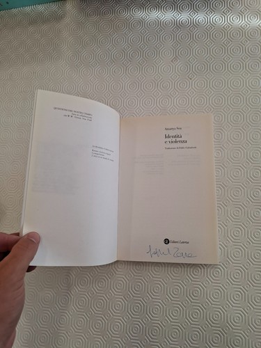 IDENTITA' E VIOLENZA / AMARTYA SEN / EDITORI LATERZA 2006 - Foto 4 di 5