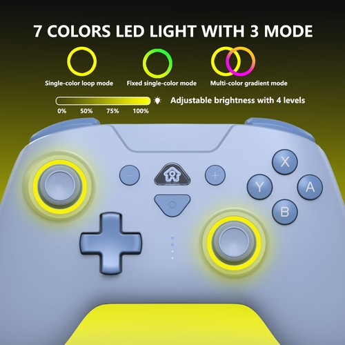 Wireless Switch Controllers for Nintendo Switch,6-Axis Gyro,Turbo,7 RGB Lights - Picture 17 of 29