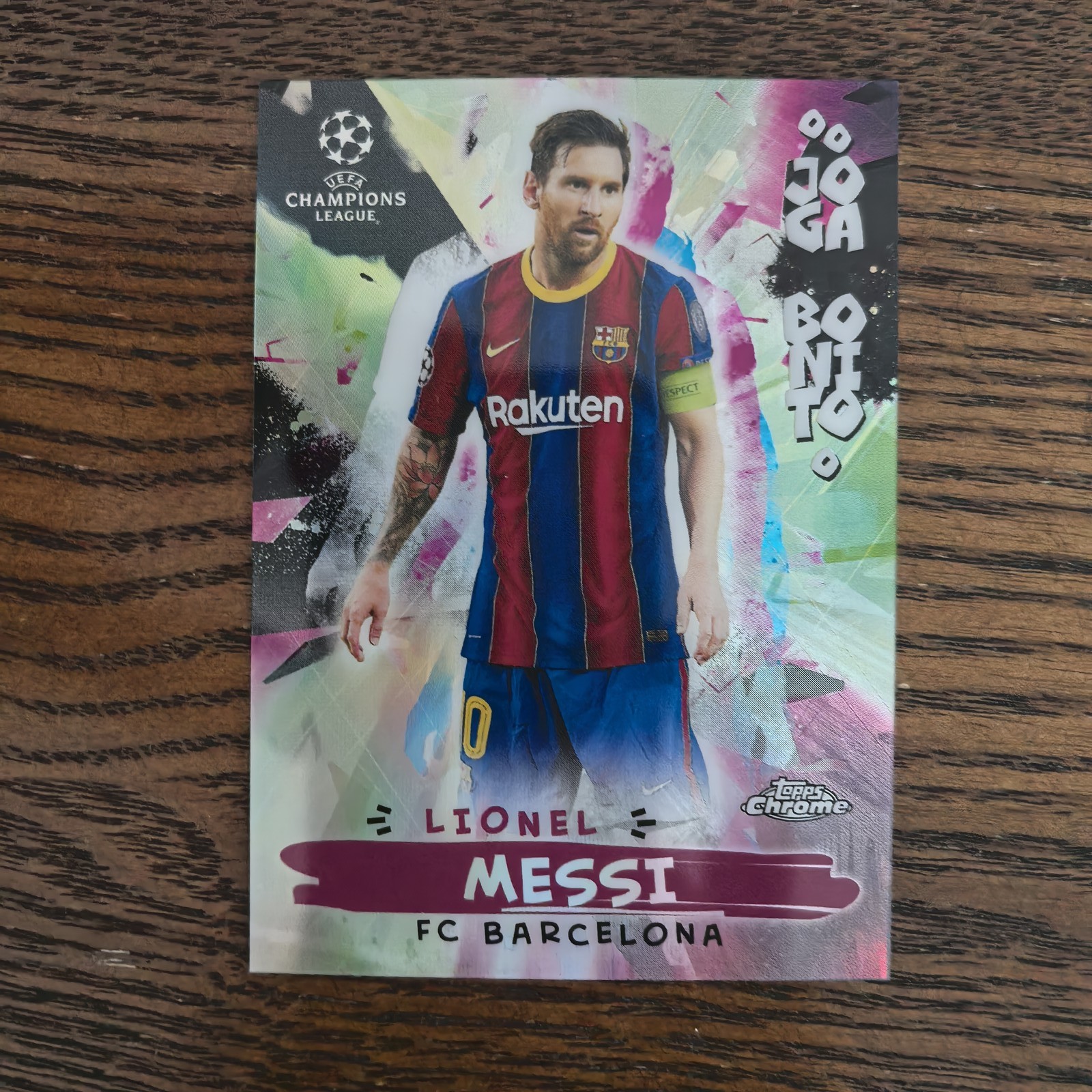Lionel Messi 2020-21 Topps Chrome UEFA UCC Joga Bonito SP Insert Barcelona