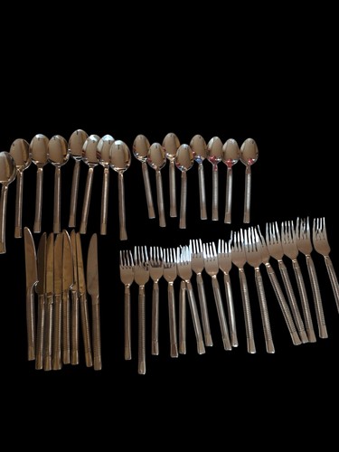 Retroneu Latitudes Stainless 18/10 Steel Flatware Service For 8 Industrial Twist - Picture 1 of 5