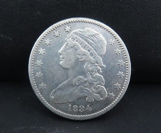 1834 O/F Capped Bust Silver Quarter