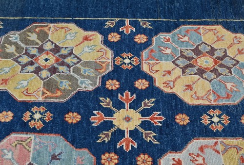 Kazak Oushak Pakistan Teppich Marineblau Geometrisch Modern Orientteppich 3X5 ft - Bild 7 von 12