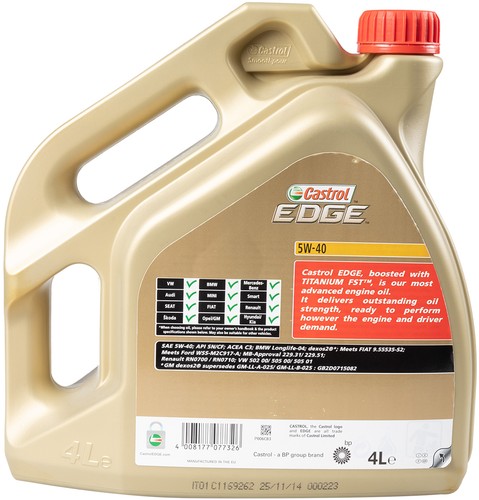 Olio lubrificante per motore auto Edge 5W40 Titanium FST 4L CASTROL - Imagen 4 de 4