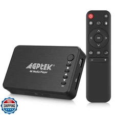 AGPTEK Updated 4K@30hz HDMI TV Media Player with HDMI/AV/VGA Output, Digital 