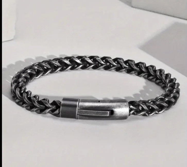 Edelstahl Armband Wikinger Retro Schwarz 21cm Herren Männer Viking Ritter Neu - Bild 2 von 4