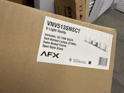 AFX 65 Watt Five-Light Fluorescent Vanity Fixture light VNV513SNSCT 5 bulbs bath