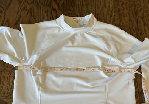 Athleta RENEW SEAMLESS MOCK NECK TOP White Size Medium Gym Activewear Workout - Picture 8 of 12