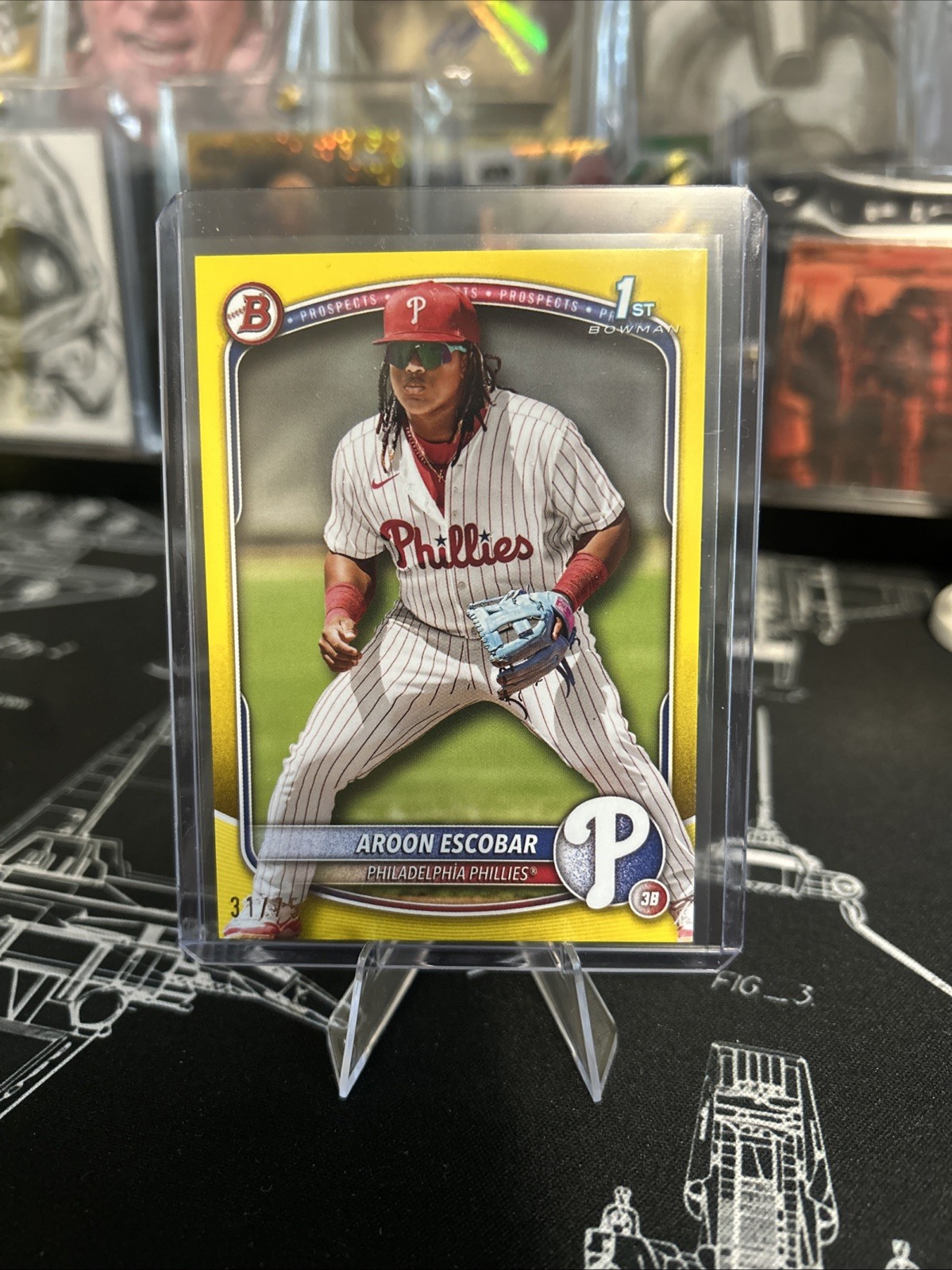 2025 Bowman Chrome Prospects Aroon Escobar 1st 31/75 Yellow