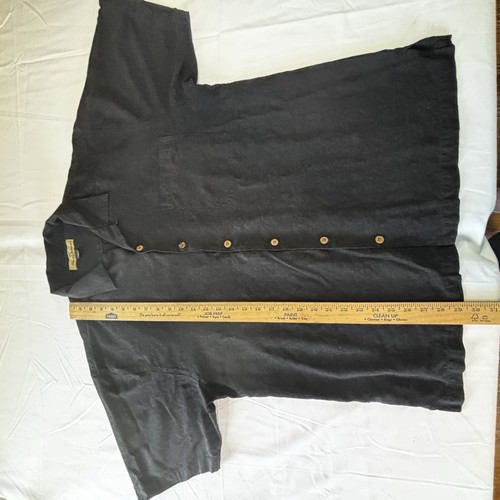 Tommy Bahama kurzärmliges Herrenhemd schwarz Seide tropisch schwarz Palme Größe L - Bild 4 von 8
