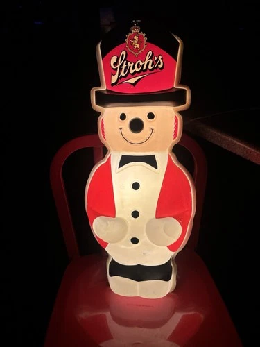 HTF Vintage Stroh's Beer Frosty Snowman Christmas 24" Lighted Sign