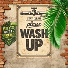 Wash Your Hands Classic Bathroom Reminder Tin Sign Vintage Metal Wall Art