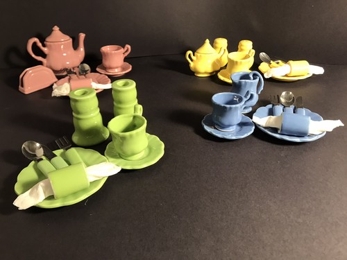 Frenzy Mini Keramik Spielzeug Teeservice ~ Fiesta Geschirr (Posten von 38 Teilen) - Bild 2 von 11