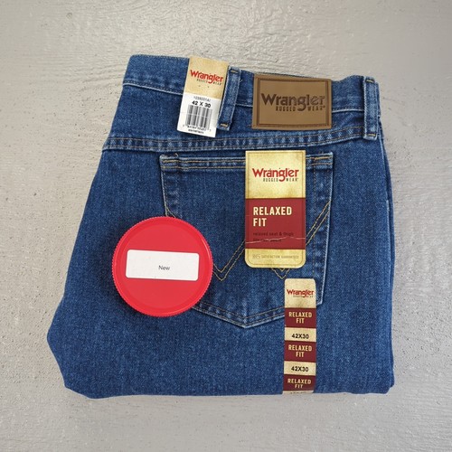 Pantalones de mezclilla Wrangler Rugged Wear azules para hombre talla 42x30 calce relajado 100 % algodón nuevos - Imagen 2 de 14
