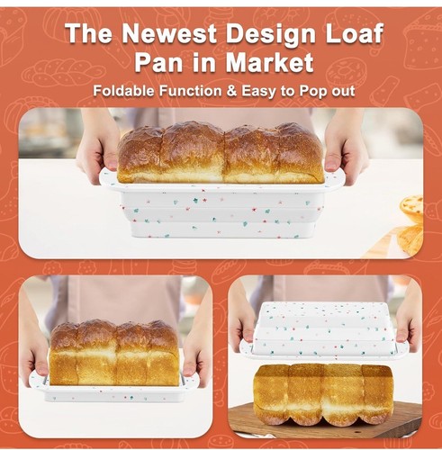 Silicone Bread Loaf Pan, 2 PCS collapsible Non-Stick Baking Mold Pans for Oven, - Picture 6 of 6