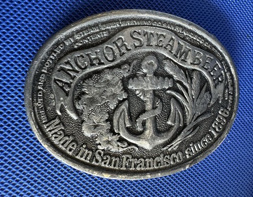 Anchor Steam Beer Belt Buckle San Francisco Bergamot Brass Works 1975 Vtg USA - Picture 12 of 14