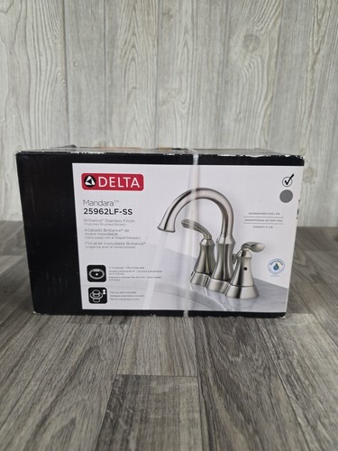 Delta Mandara 4 in. Centerset 2-Handle Bathroom Faucet in Brushed 25962LF-SS