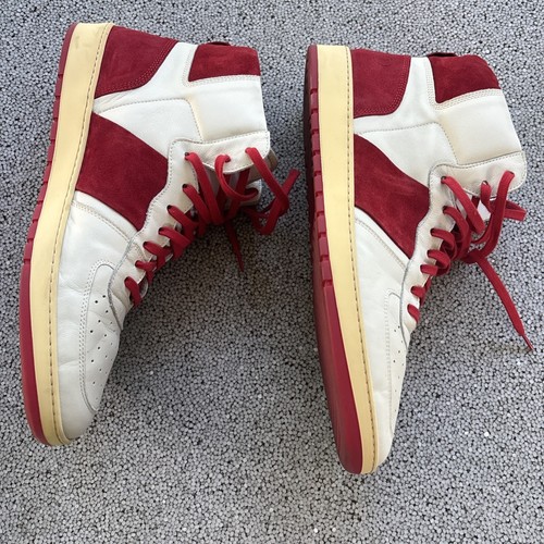 Collegium Pillar Destroyer Sneakers Men’s 14 EU 47 Cherry Red Suede White Hi-top - Picture 12 of 21