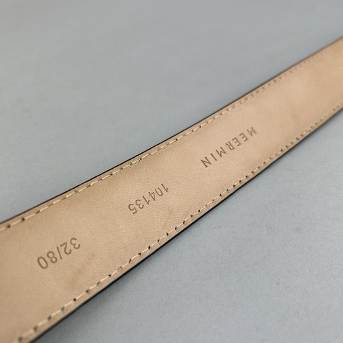 Meermin schwarze Lederhose eleganter eleganter Gürtel Größe 80/32 36" lange Länge - Bild 11 von 12