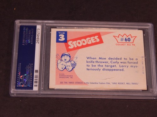 1959 3 Stooges Fleer Non Sports Card #60 PSA 6 Betcha 8 to 5 - Picture 3 of 3