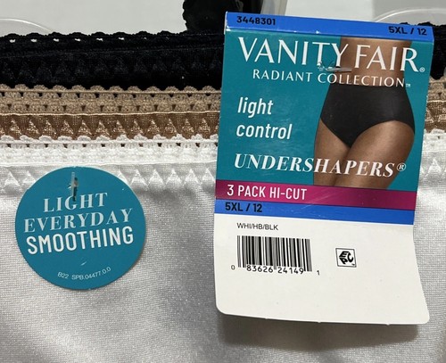 Vanity Fair Radiant 3er Pack HI-CUT SHAPER Lichtsteuerung Nylon 5XL/12 Neu mit Etikett - Bild 2 von 5